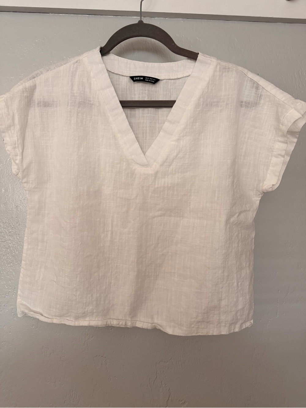 Linen cropped top by Shein